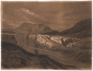 ROCKY LANDSCAPE WITH A RIDER