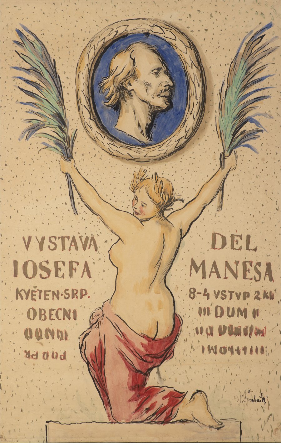 ENTWURF FÜR DAS PLAKAT ZUR AUSSTELLUNG VON JOSEF MÁNES