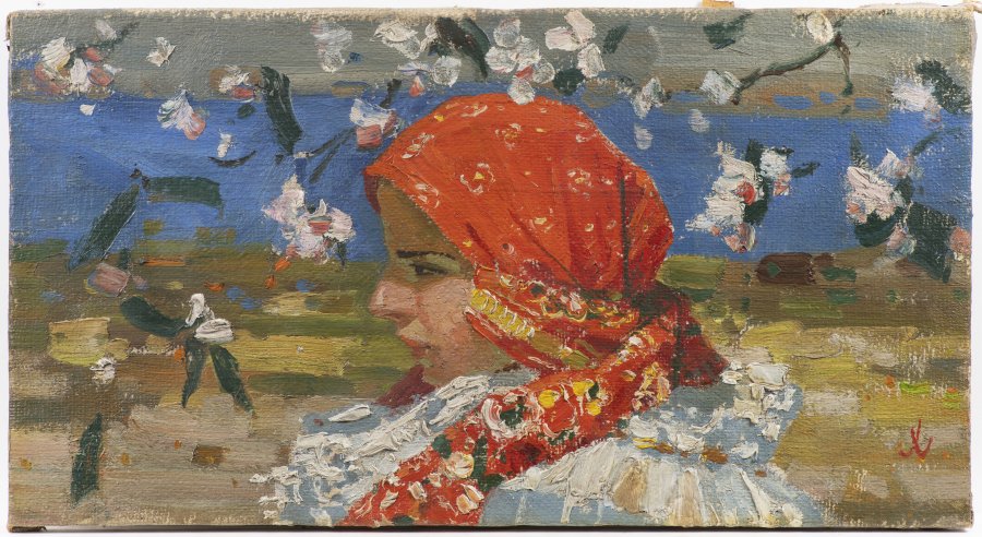 YOUNG WOMAN WITH BLOSSOMS