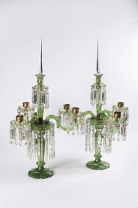 URANIUM GLASS CANDELABRA