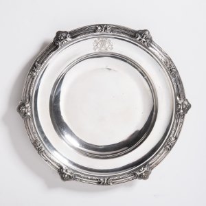 SILVER PLATE WITH A ROTHSCHILD COAT OF ARMS