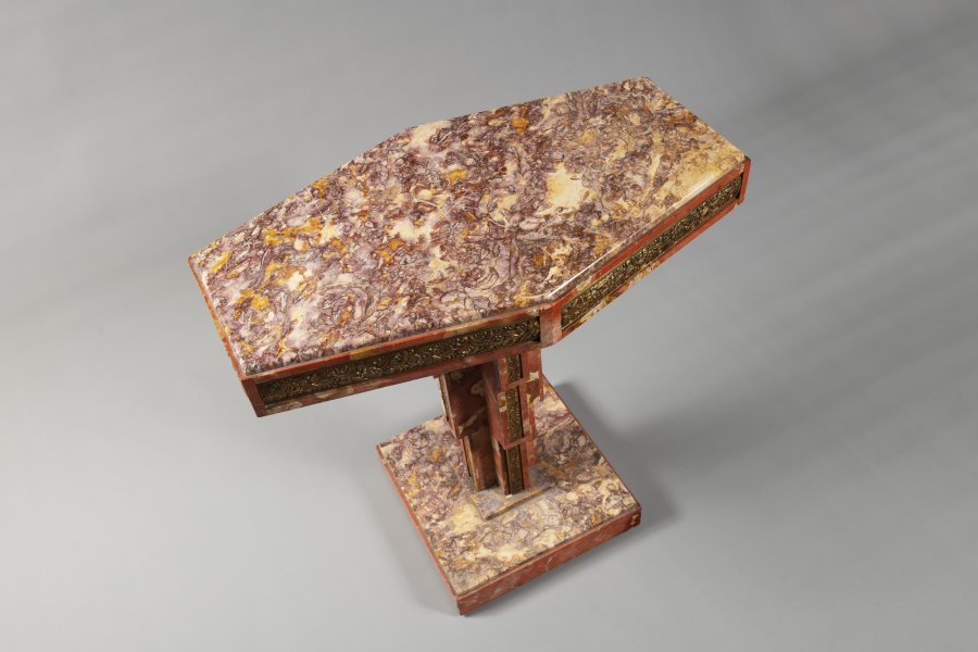 A MARBLE ART DECO SIDE TABLE