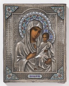 ICON - MARY OF KAZAN AND BABY JESUS