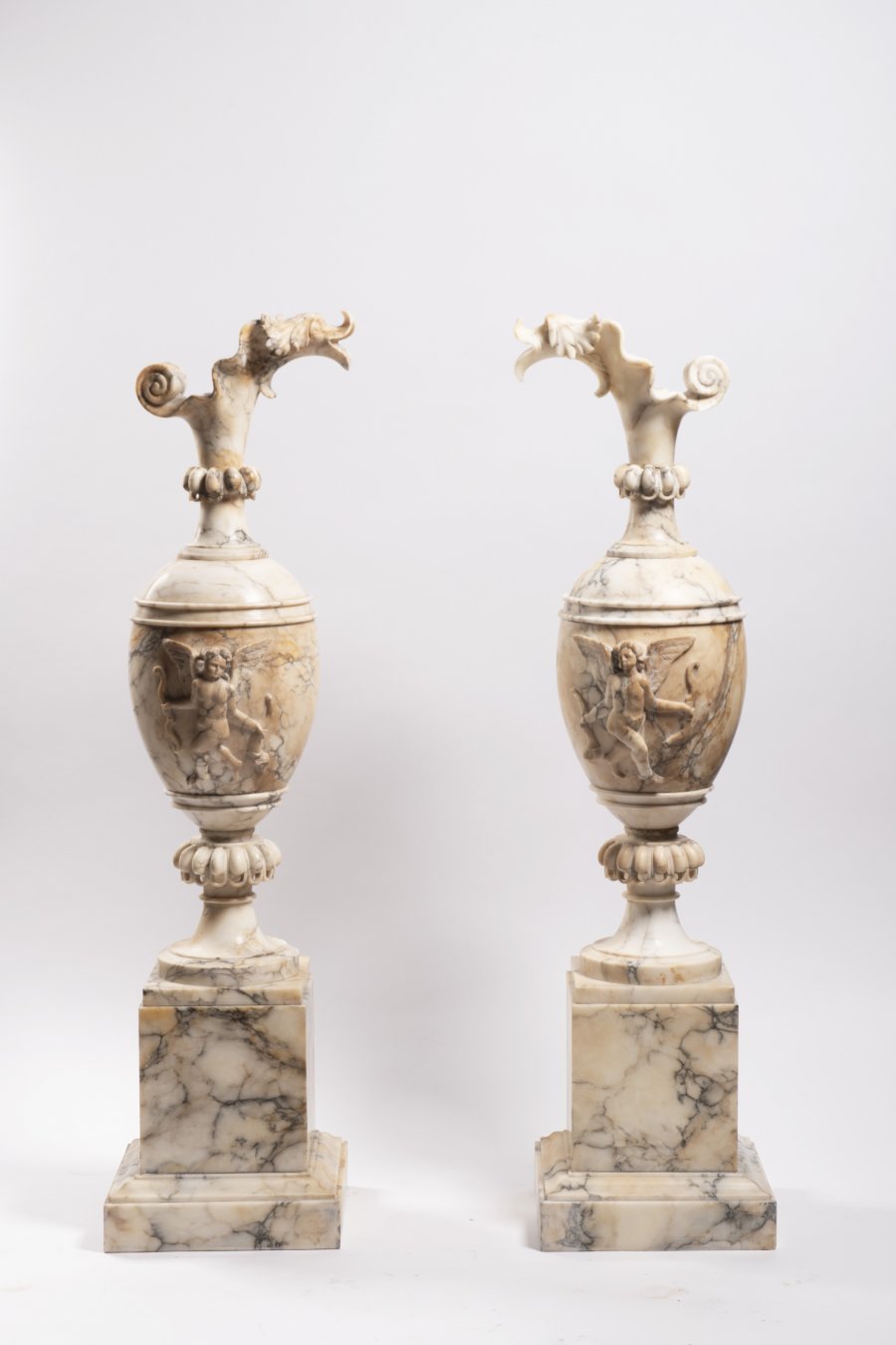 PAIR OF MARBLE VASES