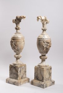 PAIR OF MARBLE VASES