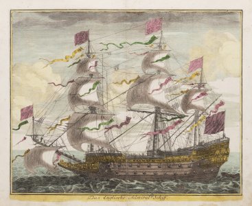 ENGRAVING OF A WAR SAILING SHIP