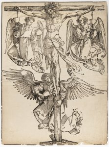 CHRIST ON THE CROSS WITH THREE ANGELS