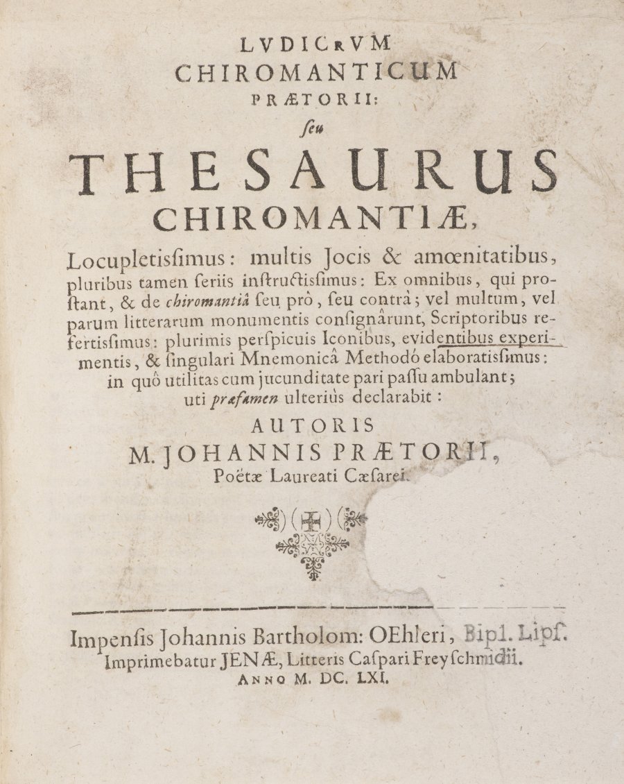 LUDICRUM CHIROMANTICUM - THESAURUS DES HANDLESENS