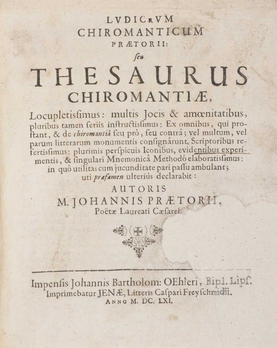 LUDICRUM CHIROMANTICUM SEU THESAURUS CHIROMANTIAE