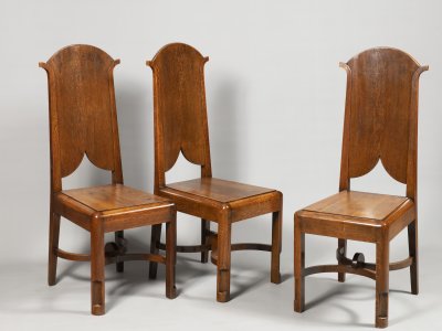 SOUBOR TŘÍ ŽIDLÍ ART DECO