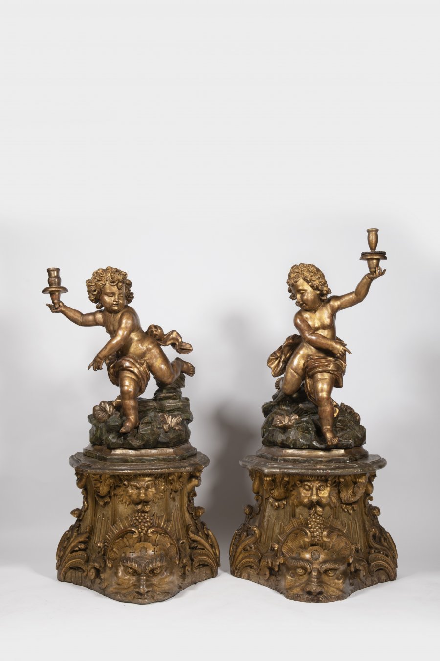 PAIR OF BAROQUE LIGHT CARRIER