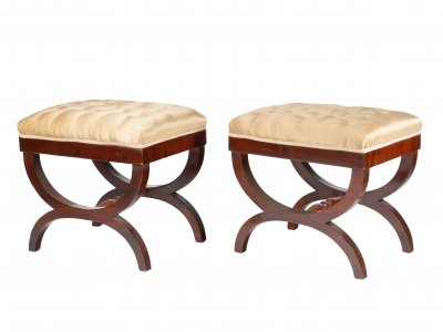 PAIR OF BIEDERMEIER TABOURET