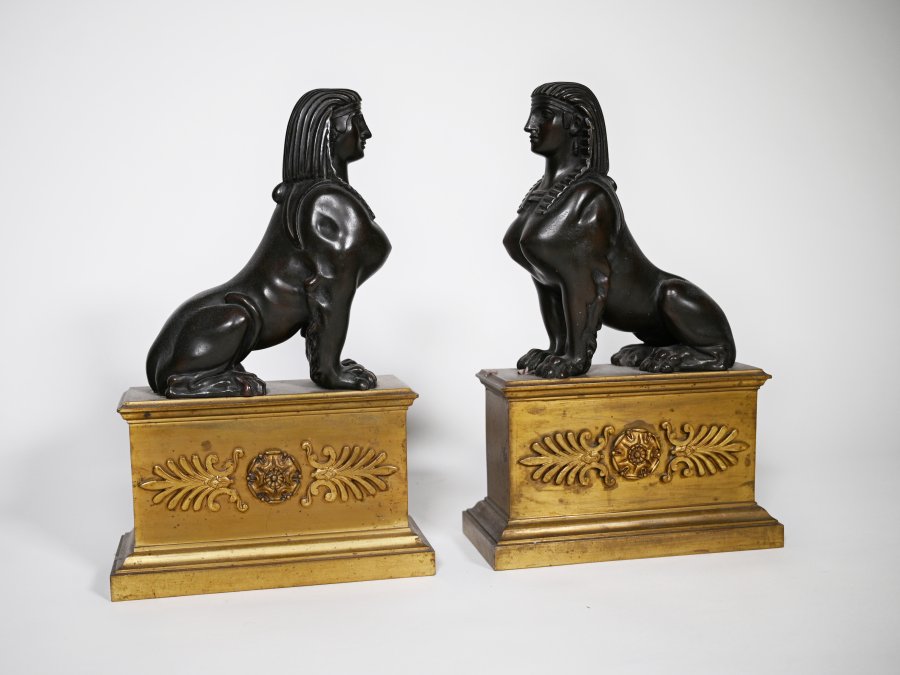 Empire style andirons