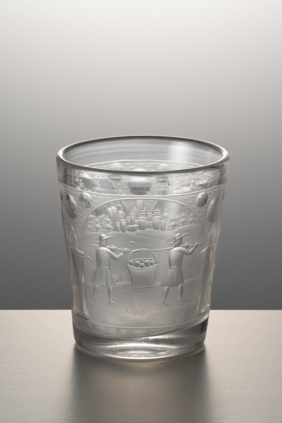 BAROQUE GLASS WITH FIGURAL MOTIVES