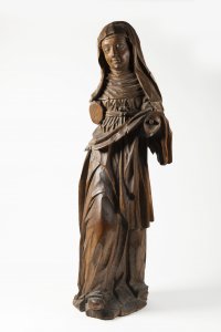 GOTHIC SCULPTURE OF A FEMALE SAINT