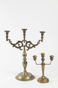 TWO BRASS CANDLESTICKS