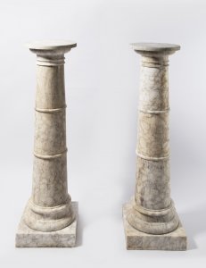 PAIR OF MARBLE COLUMNS