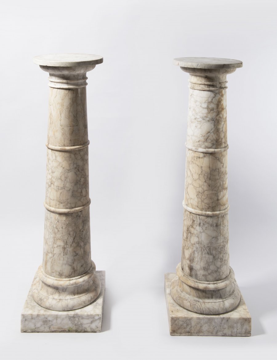 PAIR OF MARBLE COLUMNS