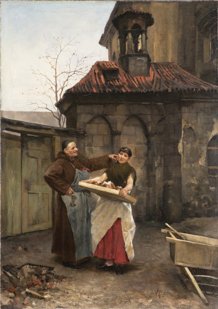 MONK IN FRONT OF A CHAPEL