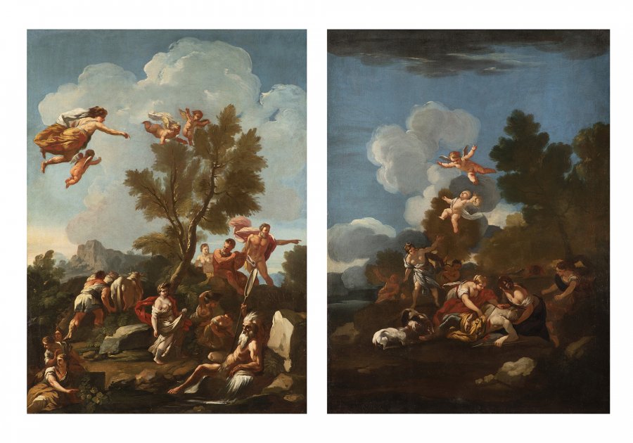 PAIRED PAINTINGS - A WOUNDED PHILOCTETES