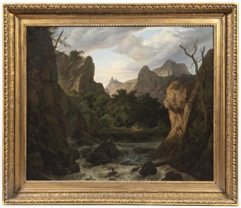 ROMANTIC LANDSCAPE WITH A MOUNTAIN STREAM