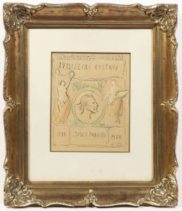 DRAFT OF A POSTER FOR JOSEF MÁNES EXHIBITION