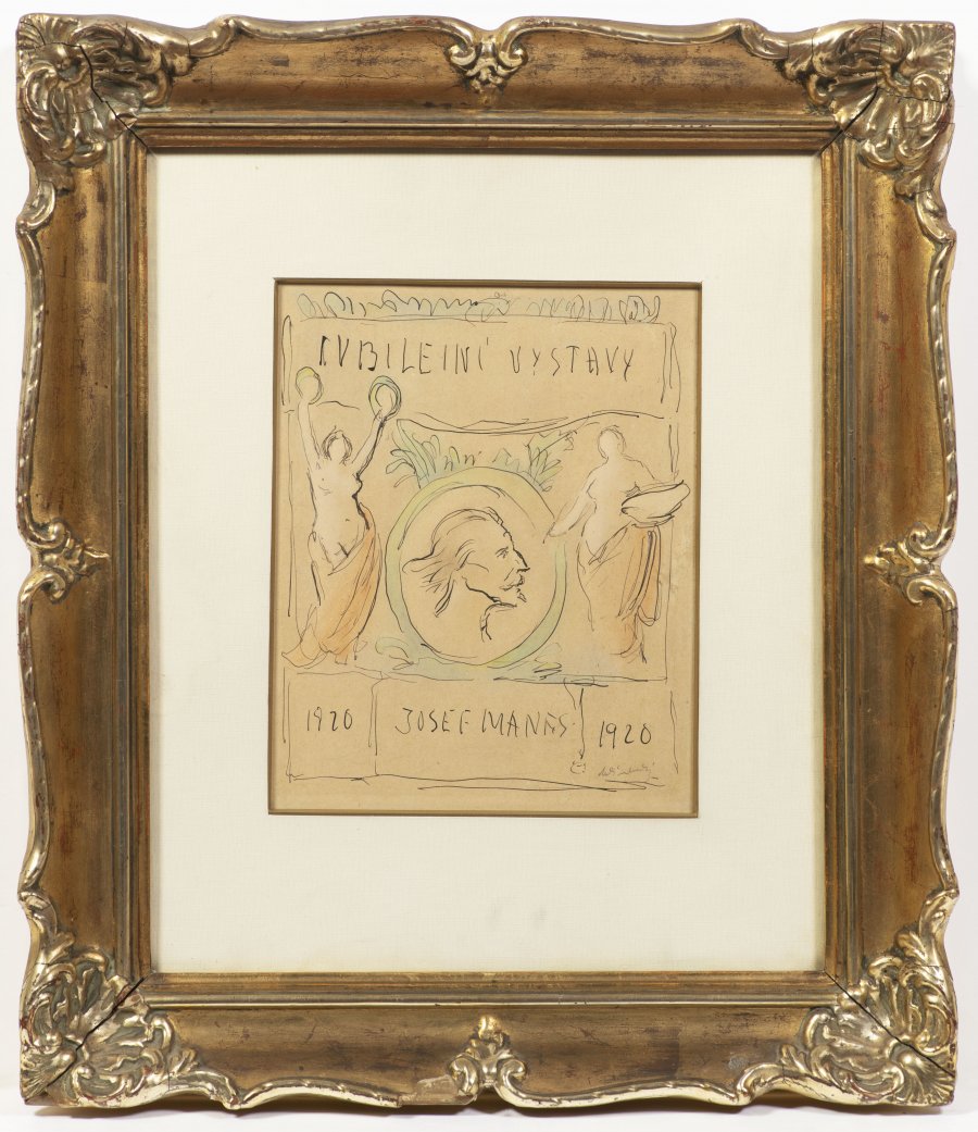 DRAFT OF A POSTER FOR JOSEF MÁNES EXHIBITION