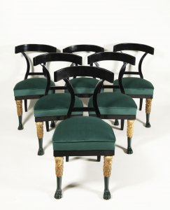 SET OF SIX EMPIRE CHAIRS