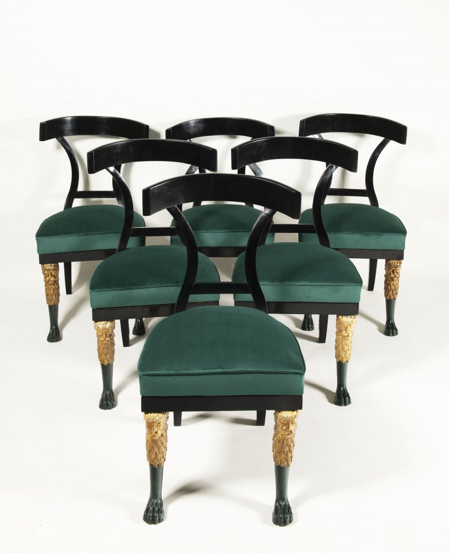 SET OF SIX EMPIRE CHAIRS