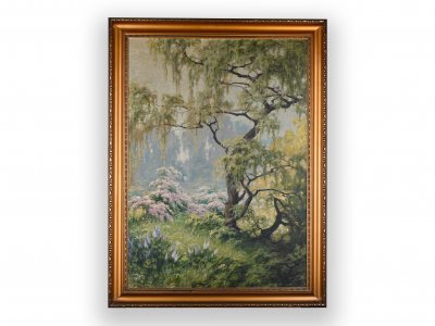 LANDSCAPE WITH FLOWERING BUSHES