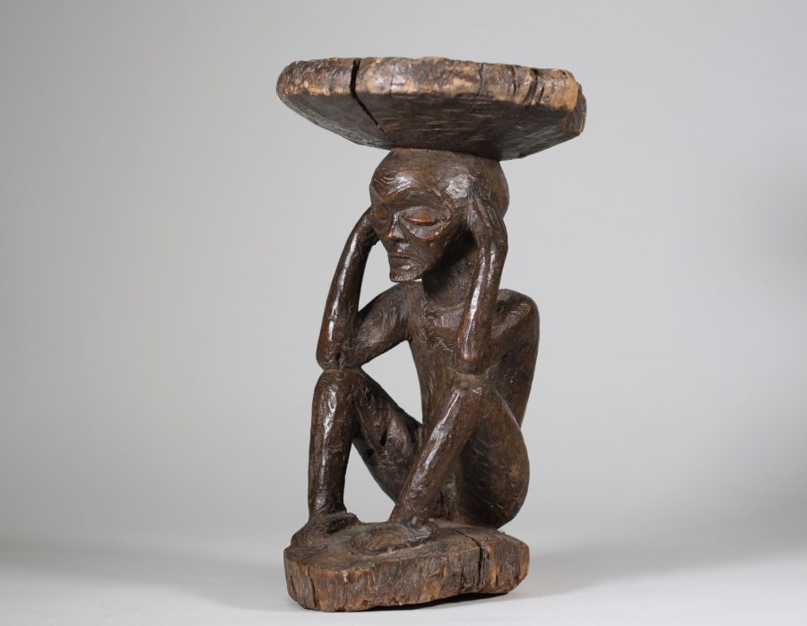 FIGURAL STOOL CHOKWE