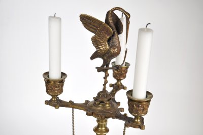 ALLEGORICAL CANDELABRUM WITH HERON