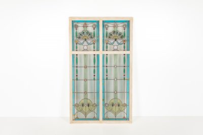 ART NOUVEAU STAINED-GLASS WINDOW