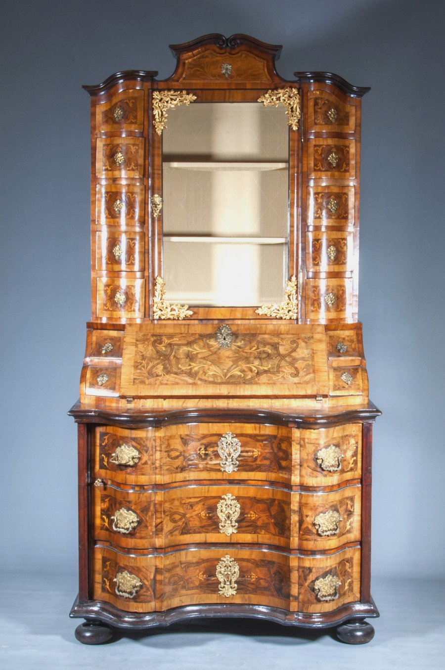 BAROQUE SECRETARY CABINET WITH BOOKCASE