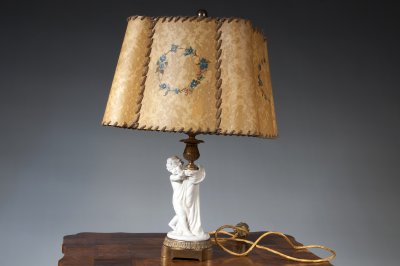 LAMP WITH RAWHIDE SHADE
