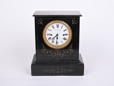 BLACK MARBLE CLOCK