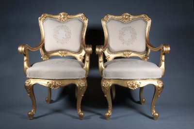 PAIRED NEO-BAROQUE CHAIRS