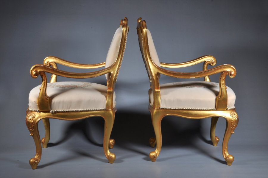 PAIRED NEO-BAROQUE CHAIRS