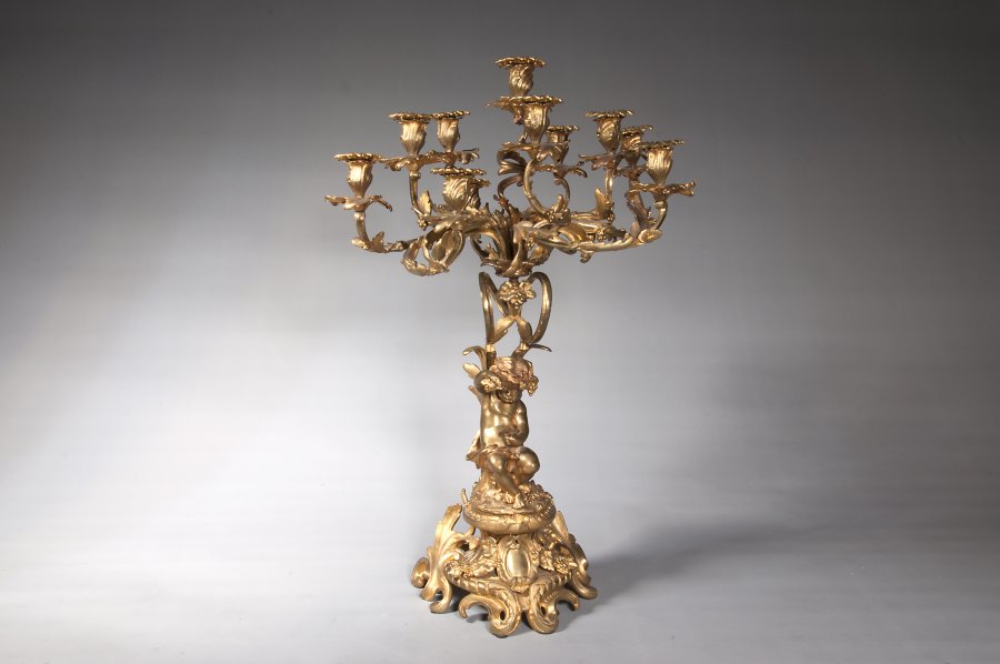 CANDELABRUM WITH BABY BACCHUS