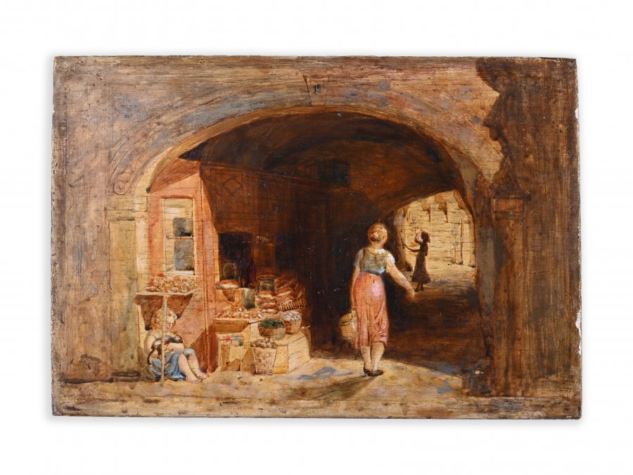 ALLEY WITH A SALES STAND