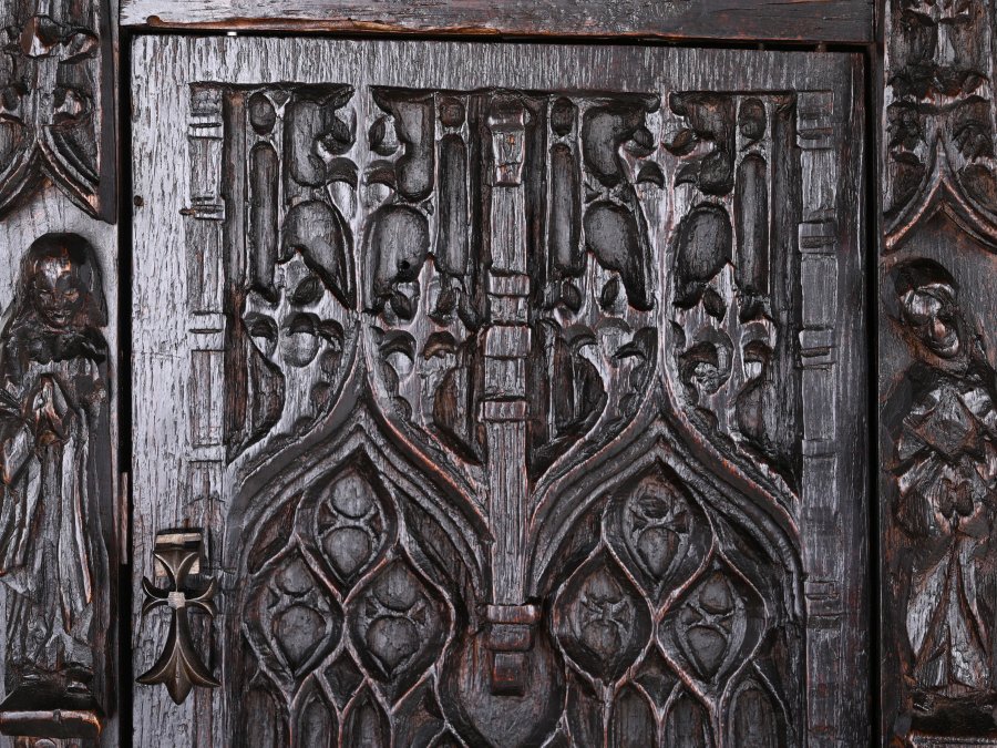 PAIR OF GOTHIC CABINETS