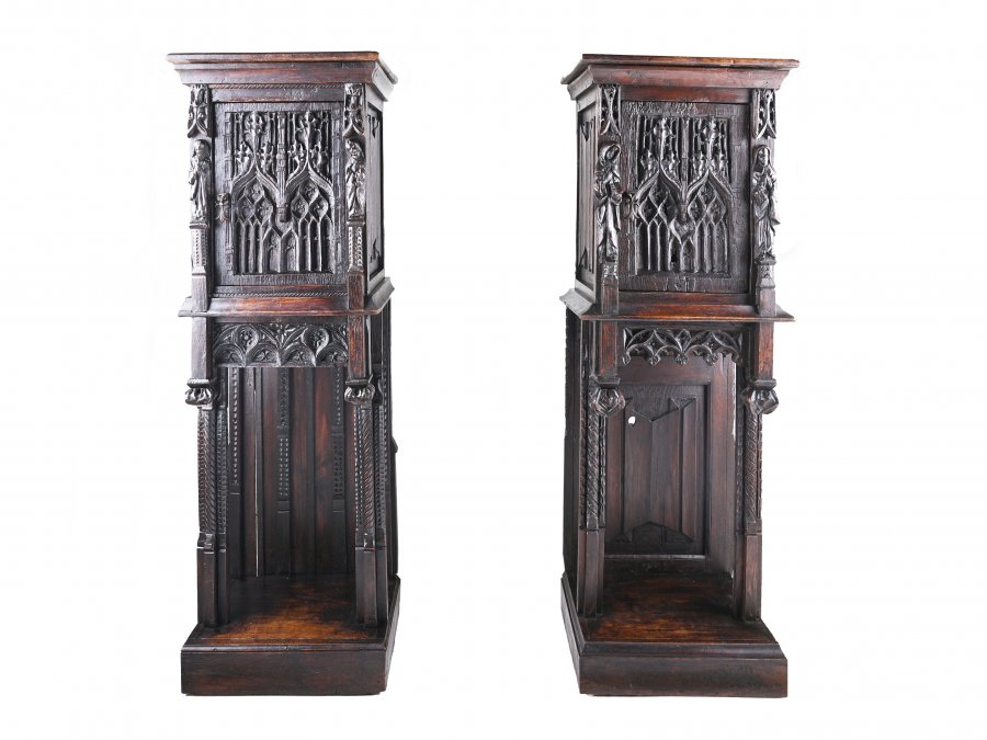 PAIR OF GOTHIC CABINETS