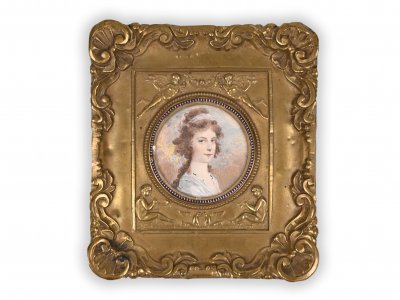 MINIATURE IN A BRASS FRAME