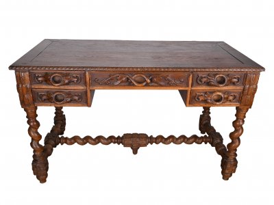 RICHLY CARVED WRITING DESK HISTORISM