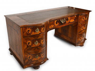 INLAID PEDESTAL DESK