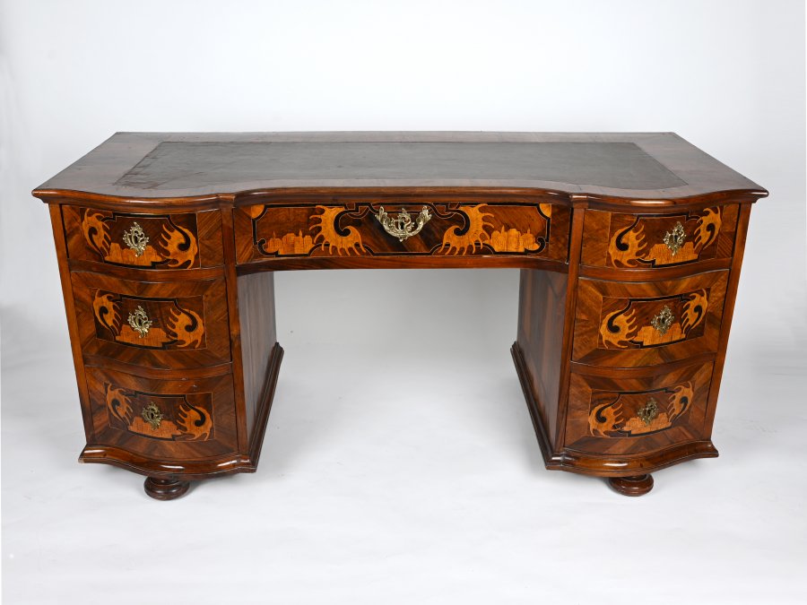 INLAID PEDESTAL DESK