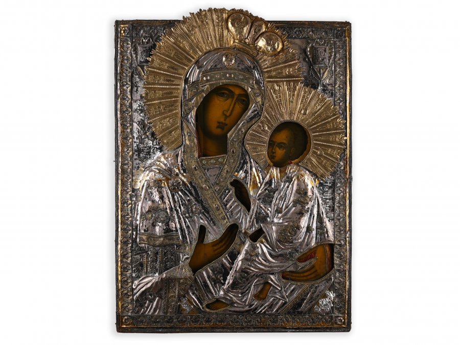 ICON OF THEOKOTOS IN SILVER COVER