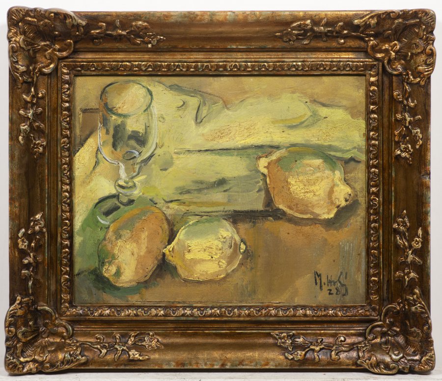 STILL LIFE WITH GLASS AND LEMONS