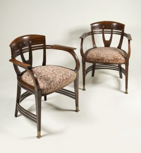 TWO ART NOUVEAU ARMCHAIRS