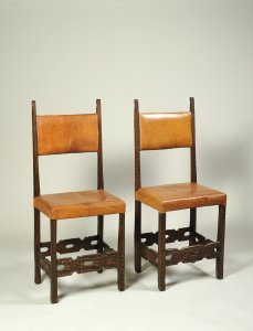 TWO WALNUT CHAIRS